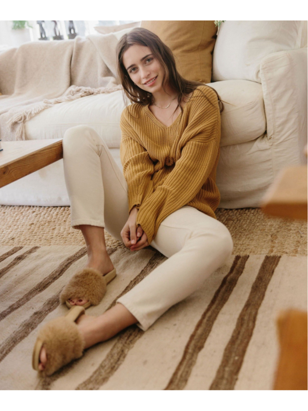 Jenni Kayne Womens Casual Everyday Shearling Slides Tan EUR 40 /US 9.5